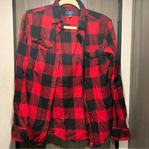George Size Small Red and Black long sleeve flannel